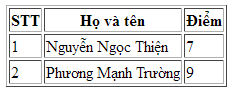 Bảng (Table) trong HTML kq-nhom-the-table-th-tr-td