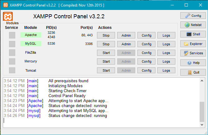 Lập trình Web với ngôn ngữ PHP xampp-control-panel