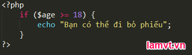 Câu lệnh điều khiển trong PHP if_example