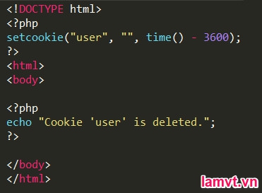 COOKIE và SESSION trong PHP delete_cookie