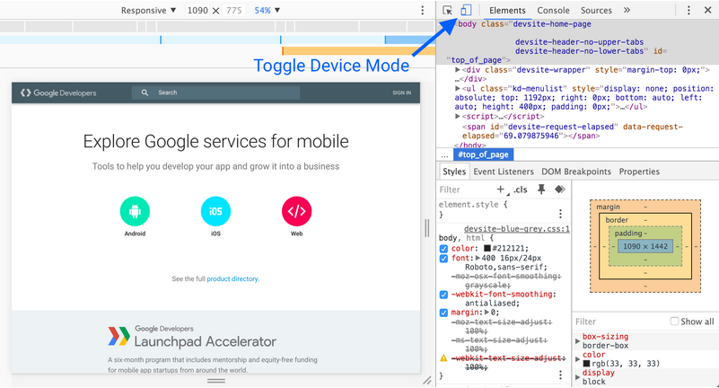 Chrome Developer Tools: Kỹ năng quan trọng cho Front-End Developer device_mode