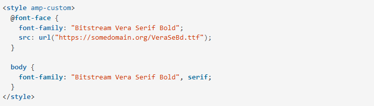 Cách định dạng và bố cục trang AMP HTML include_font