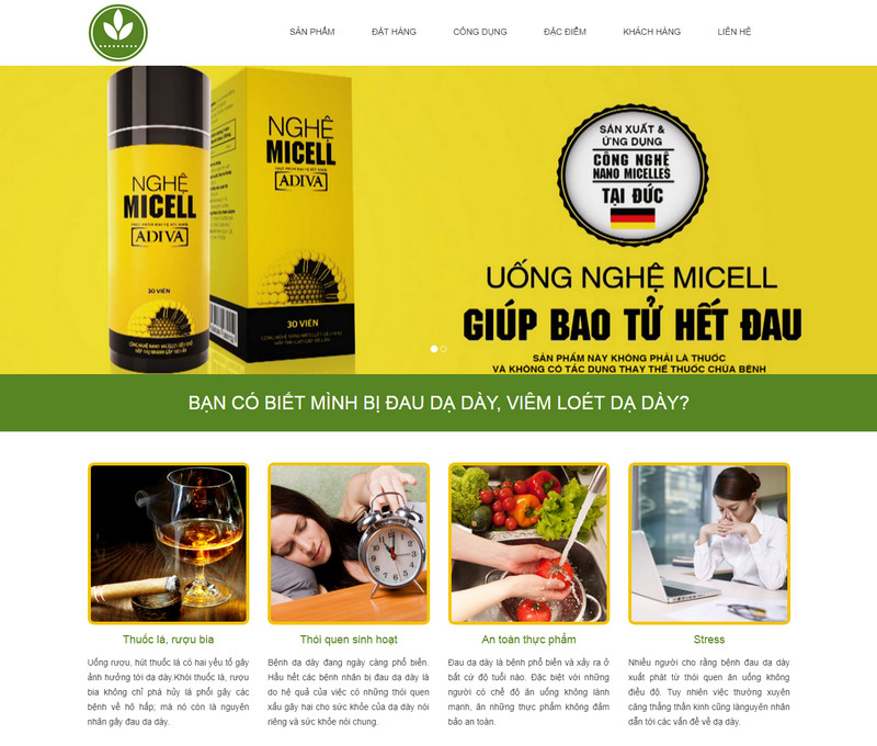 Landing Page Miễn phí Nghệ MICELL ADIVA landing-page-nghe-micell