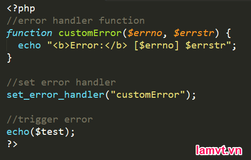 Cách xử lý lỗi trong PHP set_error_handler