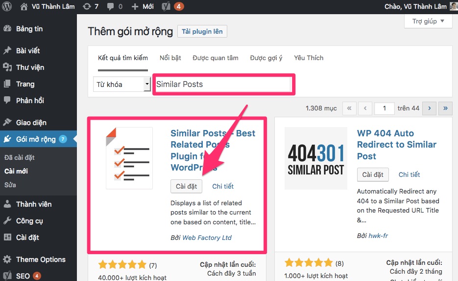 3 Cách hiển thị bài viết liên quan bởi Tác giả (author) trong WordPress cai-dat-similar-post