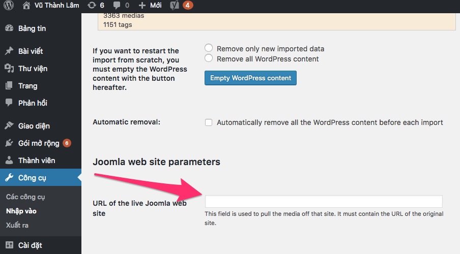 Cách Chuyển Joomla Sang WordPress giữ SEO và Link nhap-joomla-sang-wordpress
