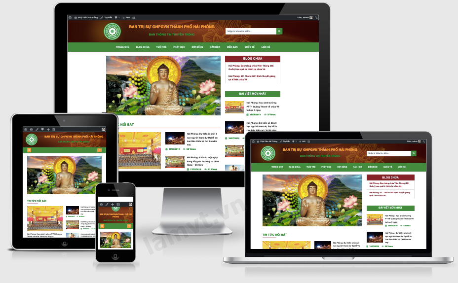 Thiết Kế Web Phật Giáo Nhà chùa, Tôn giáo Phatgiaohaiphong.com web-hai-phong