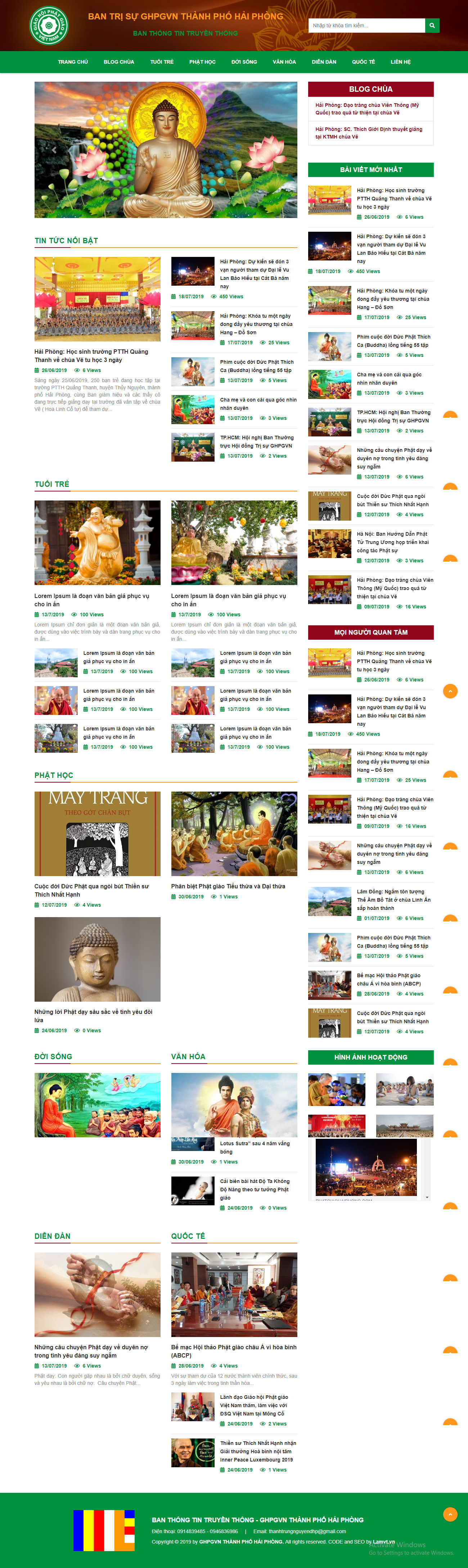 Thiết Kế Web Phật Giáo Nhà chùa, Tôn giáo Phatgiaohaiphong.com web-hai-phong2