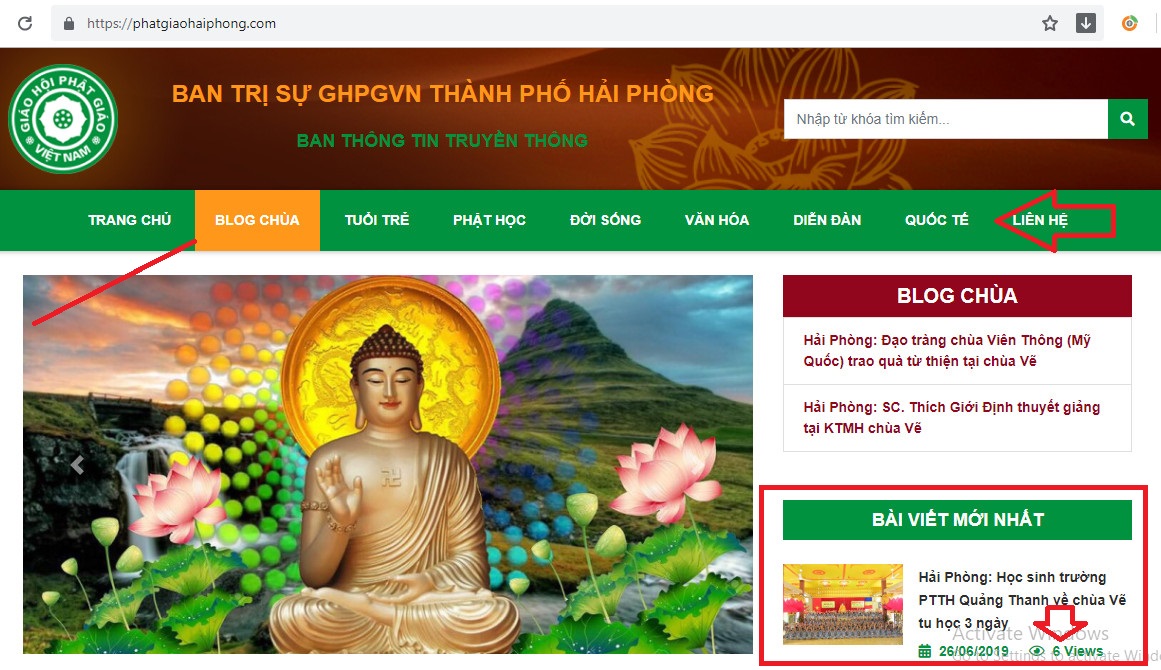 Thiết Kế Web Phật Giáo Nhà chùa, Tôn giáo Phatgiaohaiphong.com web-hai-phong3