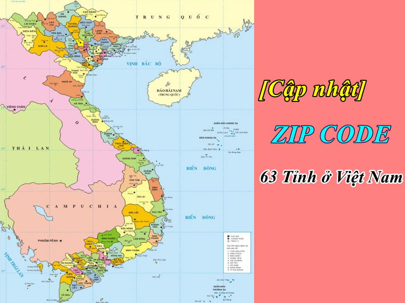 Zip Code, Mã Vùng, Bưu Chính Postal 63 Tỉnh Thành Việt Nam zip-code