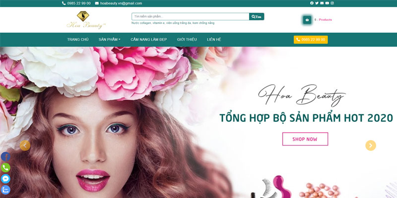 Thiết Kế Website Bán Hàng CHUẨN SEO PAGE SPEED 100: HOABEAUTY.VN hoabeauty-lamvt-1